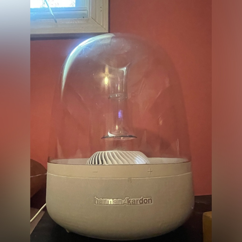 Harman Kardon Aura Studio White Bluetooth Portable Speaker With Power Cord